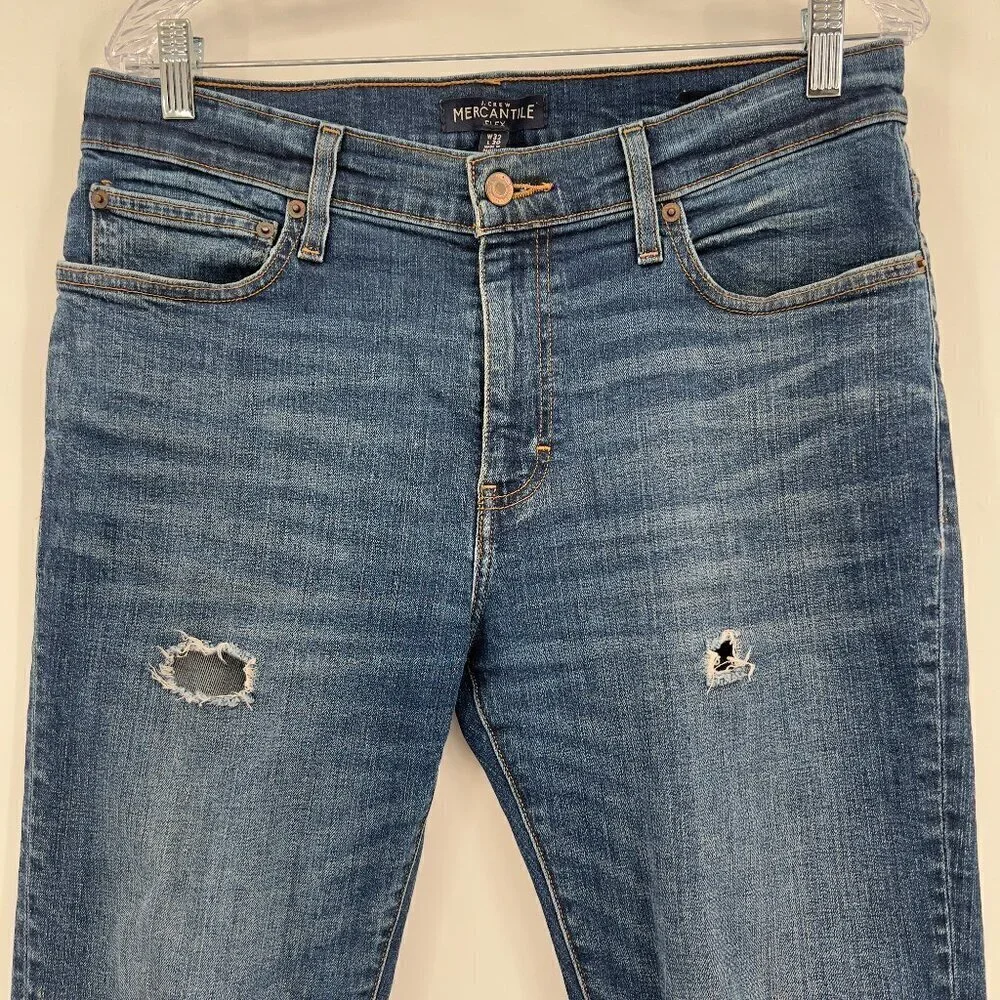 J Crew Mercantile Flex Slim Fit Mens Ripped Jeans Size 32/30